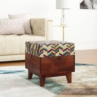 Olive Solid Wood  Ottomon in  Multicolor Colour