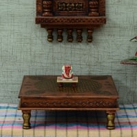 Desert Art Wooden Handpainted Copper Bajot 18 x 18 Inch