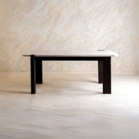 Sculpt Edge Solid Wood Six Seater Dining Table in Brown Colour