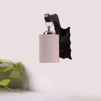 Devansh Solid Wood Electric Wall Light in Brown Colour with Grey Shade Count of 1 Light