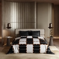 Stoa Paris Satin Comforter, 300TC Comforters for King Size Bed or King Black-White Grey