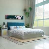 Mudra Engineered Wood Queen Size Bed In White Finish