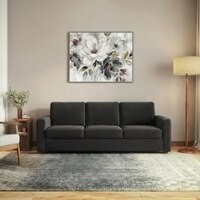 Apollo High Back 3 Seater  Fabric Sofa In Pebble Grey Colour