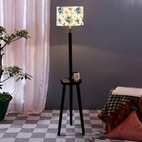 Guzman Multicolour Cotton Shade Floor Lamp