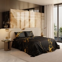 Stoa Paris 300TC UltrSatin Super King Bedsheet with 2 Pillow Covers Satin Super Dark Gold