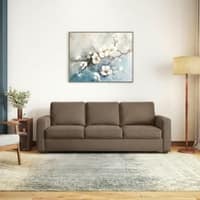 Apollo Compact 3 Seater  Fabric Sofa In Truffle Beige Velvet Colour