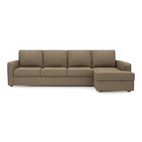 Apollo Sofa (Colour : Dune, Cushion : Hard, Back Type : Regular, Seating Capacity : Right Aligned 3 Seater + Right Aligned Chaise + Ottoman)