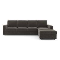 Apollo Compact Sofa (Colour : Smoke, Cushion : Soft, Back Type : Regular, Seating Capacity : Right Aligned 3 Seater + Right Aligned Chaise)