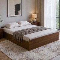 Morvix Wood Queen Bed Without Storage Columbian Walnut Brown