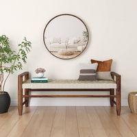 Fijara Solid Wood 2 Seater Bench In Teak Finish