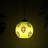 Rhythmic Glass Electric Ceiling Light in White Colour