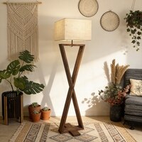 Infinity Beige Jute Floor Lamp with Beige Jute Base