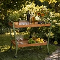 Chalet Teak Wood Bar Unit in Olive Green Colour