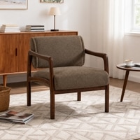 Citrus Boucle Fabric Arm Chair in Brown