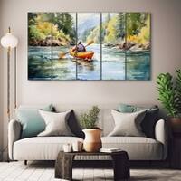The Castle Decor Nature Art Wall Painting Wooden Framed Digital Painting 27x48 Inch (Style 2)