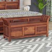 Syan Solid Wood Bench in Teak Finish