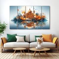 The Castle Decor Secularism Wall Art Set of 5 Digital Painting 27x48 Inch (Style 1)
