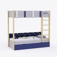 Pine Tree Bunk Bed with Drawer Storage