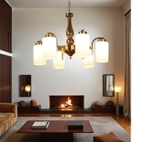 Eliante Mild Steel 6-Light Chandelier, Modern Hanging Ceiling Fixture