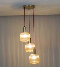 DEMARIUS Amber Glass Cluster Round Hanging Pendant