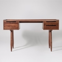 Southwark Double Pedestal Solid Wood Desk in Brown Colour