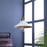 Nora White Metal Single Hanging Light