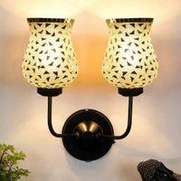 Winston Dual Multicolor Mosaic Glass Wall Mounted Lamp with Iron Base