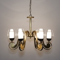Richmond 5 Light Brass And Glass Chandelier