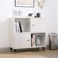 Hexa Engineered Wood Bookshelf Multipurpose Storage Rack in Frosty White Colour