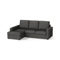 Apollo Compact Sofa (Colour : Steel, Cushion : Hard, Back Type : Regular, Seating Capacity : Left Aligned 2 Seater + Left Aligned Chaise + Ottoman)