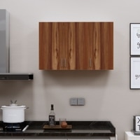 3 Doors Modular Wall Mounted Kitchen Cabinet With Adjustable Shelf In Highland Pine Finish