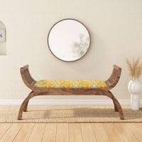 Magnolia Solid Wood Dining Bench In Teak Finish
