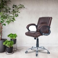 Ammoreavolea Mid Back Executive Chair in Brown Colour