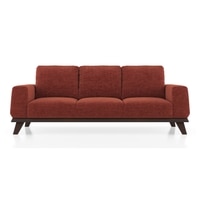 Granada Essential 3 Seater Fabric Sofa In Dark Coral Colour