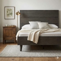 Scandinavian Dabney King Bed Cocoa Finish