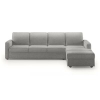 Apollo Compact Sofa (Colour : Vapour Grey, Cushion : Hard, Back Type : Regular, Seating Capacity : Left Aligned 3 Seater + Left Aligned Chaise + Ottoman)