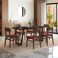 Adria Copa Cabana Black Stone 6 Seater Dinning Table With Set of 3  Lunar Dining Chair