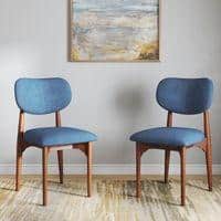 Ollie Solid Wood Dining Chair Set of 2 in Honey Finish