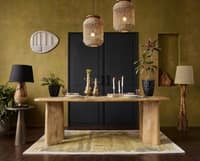 Serenzia Franz Solid Wood 6 Seater Dining Table in Limewash Finish