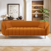 Nero Velvet 3 Seater Sofa in Orange Colour