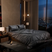 Stoa Paris Comforter Set Double Bed, 300TC Satin Double Bed Comforters in Twilight Embrace