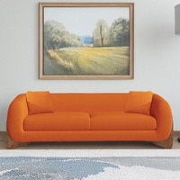 Amala Velvet 3 Seater Sofa in Orange Colour