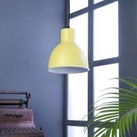 Opi Minimal Pastel Yellow Metal Single Hanging Light