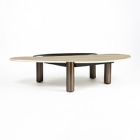 Chap Marble Coffee Table In Brass  Finish