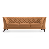 Weston 3 Seater Half Leather Sofa in Mustard Colour