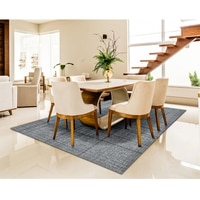 Zainab Gray Solid Hand-Tufted Wool 9X7 Feet Carpet