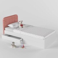 Brightside Engineered Wood Box Storage Bed in Red Colour