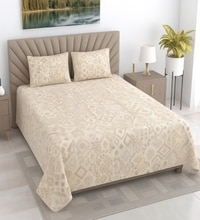 Wade Multicolor Floral 400 TC Cotton Flat Queen Size Bedsheet with 2 Pillow Covers – Threads