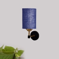 Devansh Metal Electric Wall Light in Black Colour with Blue Shade Count of 1 Light