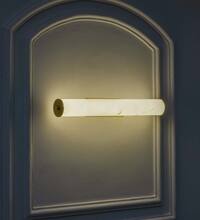 CAPOTE Integrated LED Brass Wall Light with White Alabaster